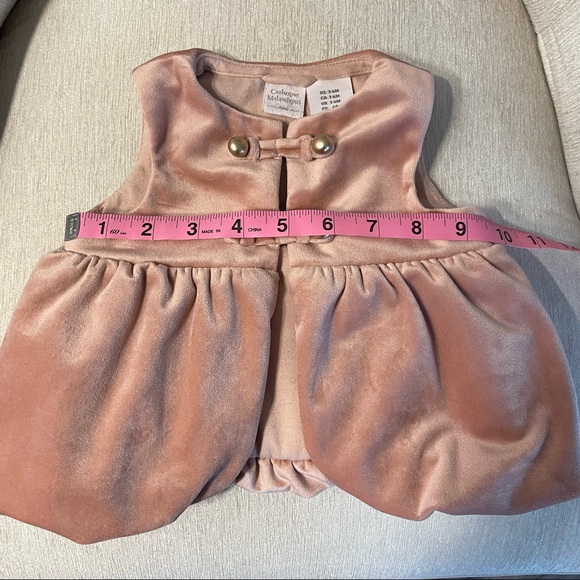 Catherine Malandrino Mini Velvet Vest - 3-6 Months - Girls- Blush Pink - Picture 5 of 5